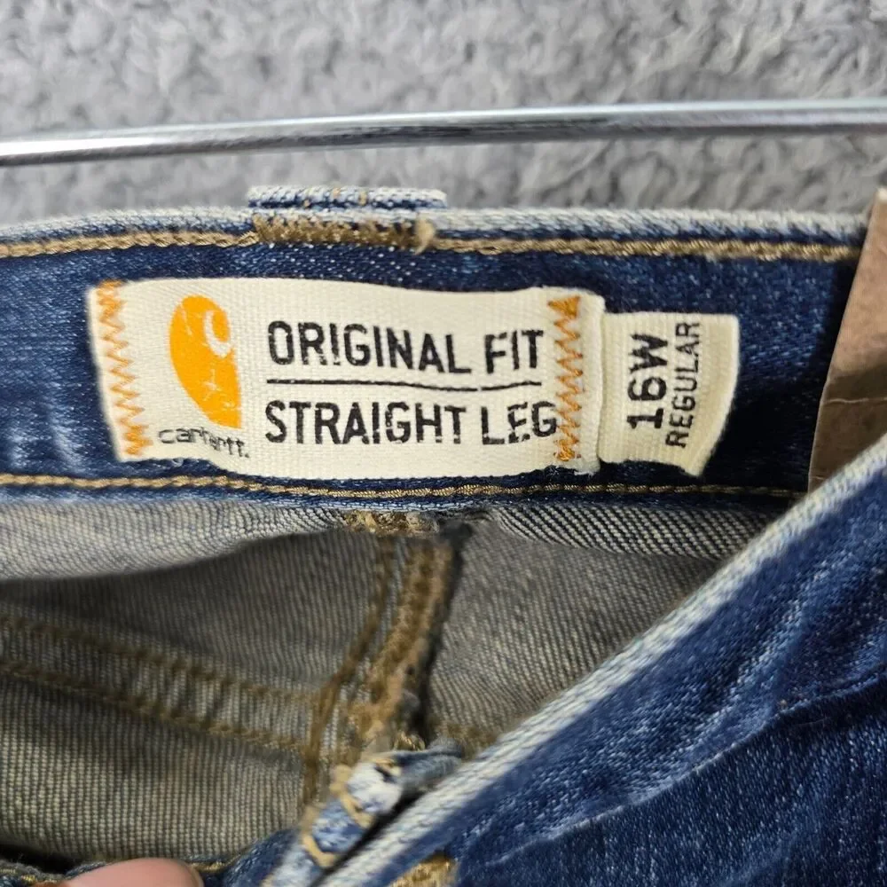 NWT Carhartt Women's Blaine Blue Original Fit Straight Leg Size 16W